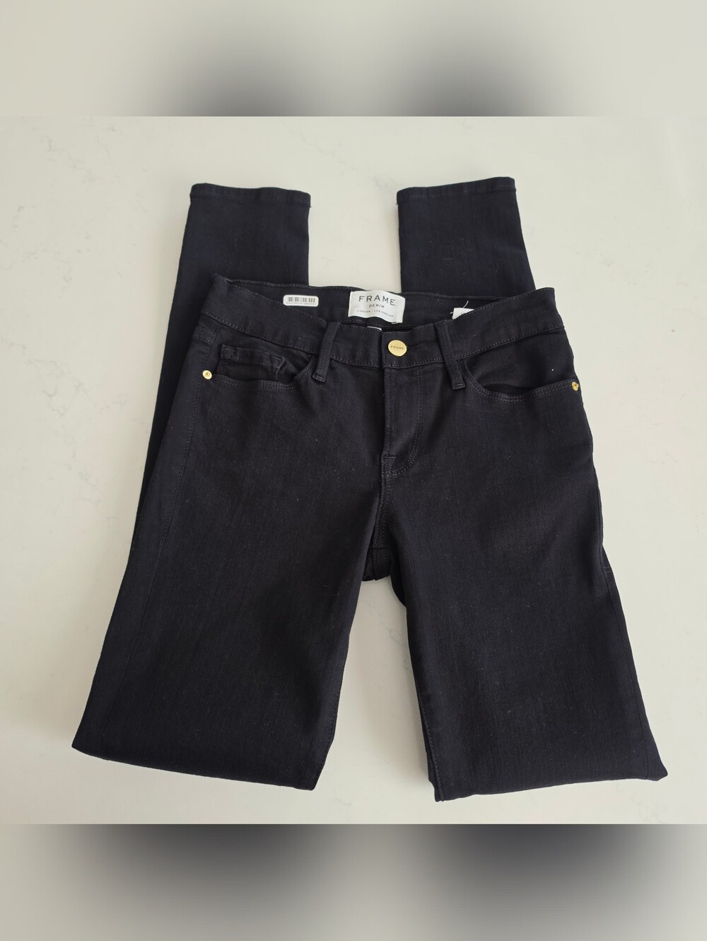 Frame Denim Le Skinny de Jeanne Black Jeans 25 Film Noir